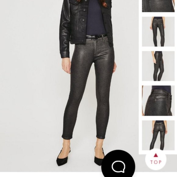 NWT AG FARRAH SKINNY ANKLE JEAN IN LUMINOUS GUNMETAL. A Must Have! - Picture 1 of 13